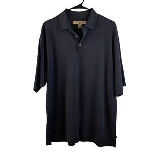 Tommy Bahama Mens Large Polo Shirt Stretch Modal TB Campolo Black Check
